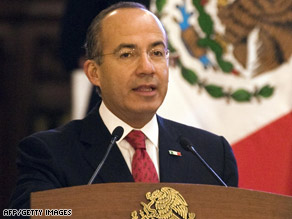 Mexican President Felipe Calderon announces his economic recovery proposals on Wednesday.