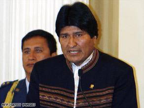 Bolivian President Evo Morales announces Wednesday that he is severing diplomatic ties with Israel.