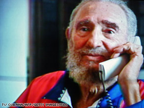 Fidel Castro is shown talking on the phone in Cuba in October 2006.