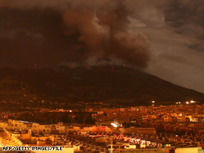 The Galeras volcano is shown on January 17, 2008, from Pasto, Colombia.