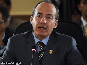 The government of Mexican President Felipe Calderon, seen here in January, is facing elections in July.