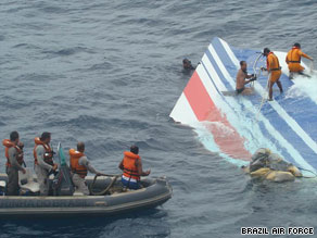 Some wreckage from Air France Flight 447 has been recovered, including part of the tail.