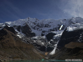 The team of 18 artists and scientists prepare to camp overnight near the Humantay Glacier Lake.