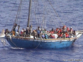 The U.S. Coast Guard intercepted this crowded boat last week and repatriated its occupants to Haiti.