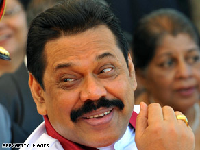 Sri Lanka's President Mahinda Rajapaksa has called on the Tamil Tigers to stop fighting.