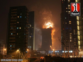 Fred Rice was watching fireworks when he saw flames rise from the Mandarin Oriental.