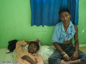 Rohingya refugees get treated in Idi, Indonesia.