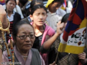 Tibetans in exile in India mark the new year and protest against Chinese rule.