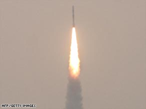 The RISAT-2 takes off from Sriharikota, along India's eastern coast.