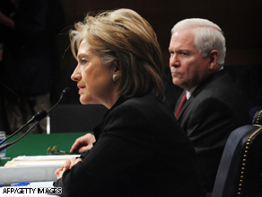 Secretary of State Hillary Clinton and Secretary of State Robert Gates appear before Senate committee Thursday.