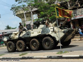 Sri Lankan troops are trying to take the last areas held by Tamil Tiger rebels.