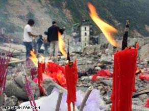 The Xuankou school a few days after the quake. More than 40 students and staff died here.