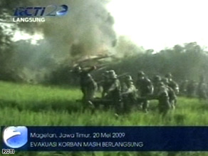 An Indonesian military transport plane crashed in east Java Tuesday morning.