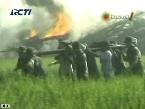 An Indonesian military transport plane crashed in east Java Tuesday morning.