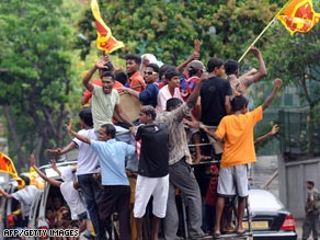 Displaced Tamil civilians at Manic farm in the northern Sri Lankan district of Vavuniya.