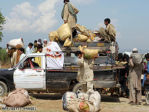 The fighting in the Swat Valley region has forced thousands of civilians to abandon their homes.