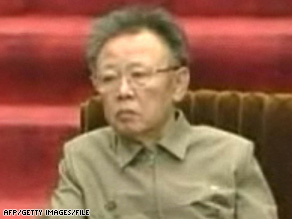 This screen grab from North Korean television on April 9 shows leader Kim Jong Il in Pyongyang.