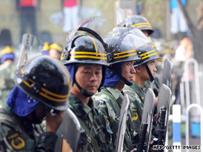 Chinese troops stand guard in Urumqi, July 8, 2009.