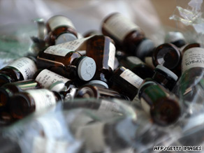 Glass capsules containing ketamine, which has become the drug of choice for Hong Kong's youth.