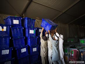 Ballot counting in the Afghan elections is expected to take several weeks.