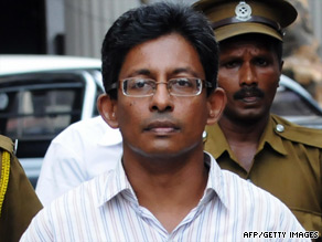 J.S. Tissainayagam was jailed for printing articles critical of Sri Lanka's military.