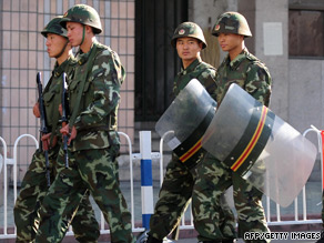 Chinese troops have been deployed on the streets of Urumqi for the past few weeks.