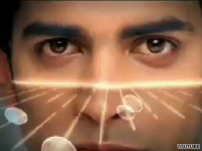 A still from a commercial for Emani's skin whitener.