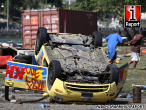 iReporter Alden Tagarino captured this image of the damage caused by the tsunami in Pago Pago.