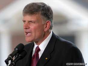 The Rev. Franklin Graham reportedly will oversee the delivery of $190,000 in equipment for a dental school.