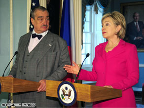 U.S. Secretary of State Hillary Clinton and Czech Foreign Minister Karel Schwarzenberg held talks Tuesday.