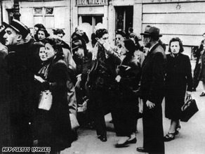 Jews and foreigners are rounded up in Paris in May 1941.