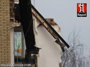 CNN iReporter Andreas Gress says he couldn't get near the building after work on Tuesday.