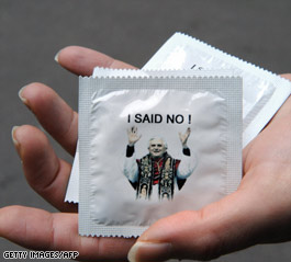 Pope's critics wage online condom campaign