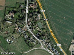 Broughton, can be seen from the air on Google Earth, but not from the ground.