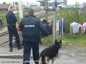 French police conduct frequent checks on the migrants around Calais.