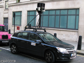 One of Google's Street View camera cars capturing images in central London.