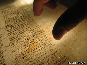 The British government bought most of the pages of the ancient 
manuscript in 1933.