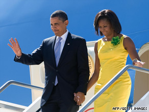 U.S. President Barack Obama and his wife Michelle arrive in Italy ahead of the G-8 summit.