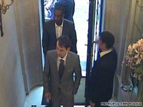 Security camera footage shows images of the men wanted by police.