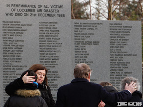 Mourners at the 20th anniversary memorial service for the victims of the Lockerbie bombing.