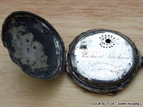The silver pocket watch was found off the Pembrokeshire coast in Wales.