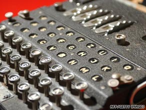 A World War II Enigma decoding machine at the British code-breaking center at Bletchley Park