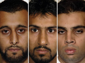 Left to right:Tanwir Hussain, Abdullah Ahmed Ali and Assad Sarwar were found guilty of the bomb plot.