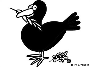 After Obama's win, Spanish newspaper El Pais published a cartoon showing the president as a black peace dove.