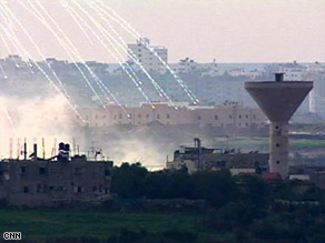 Israel is declining to say whether bursts like this over Gaza involve white phosphorus.