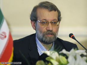 Ali Larijani says the United States' new president has created "some small windows of light toward the East."