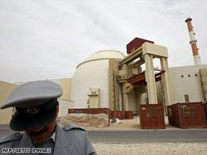 An Iranian technician works Wednesday at the water purifying facility in the Bushehr plant.
