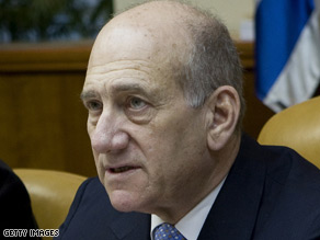 Israeli Prime Minister Ehud Olmert says Israel will respond if rocket attcks from Gaza don't stop.