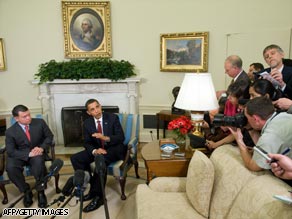 President Obama speaks to the media during a meeting Tuesday with Jordan's King Abdullah II.