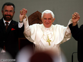 Pope Benedict XVI meets with religious leaders at the Basilica of the Annunciation in Nazareth, Israel.